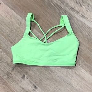 Lululemon Free to Be Neon Lime Green Bra Sz 4